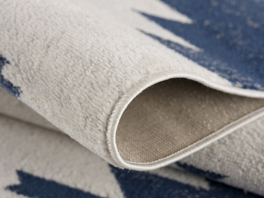 2' x 3' Blue and Beige Southwestern Non Skid Area Rug