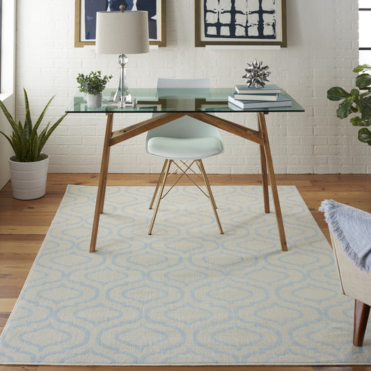 5' x 7' Gray Moroccan Power Loom Area Rug