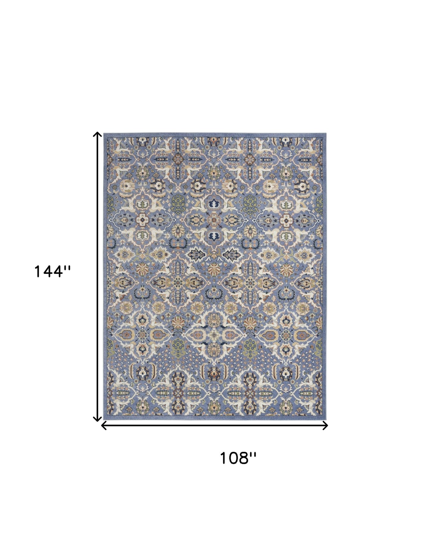9' x 12' Green and Ivory Floral Power Loom Area Rug