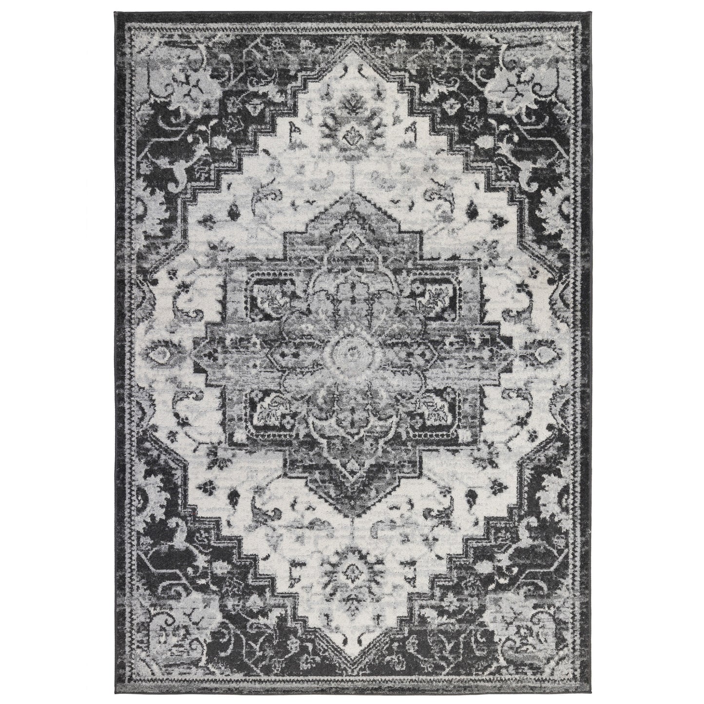 10' Ivory Medallion Power Loom Runner Rug