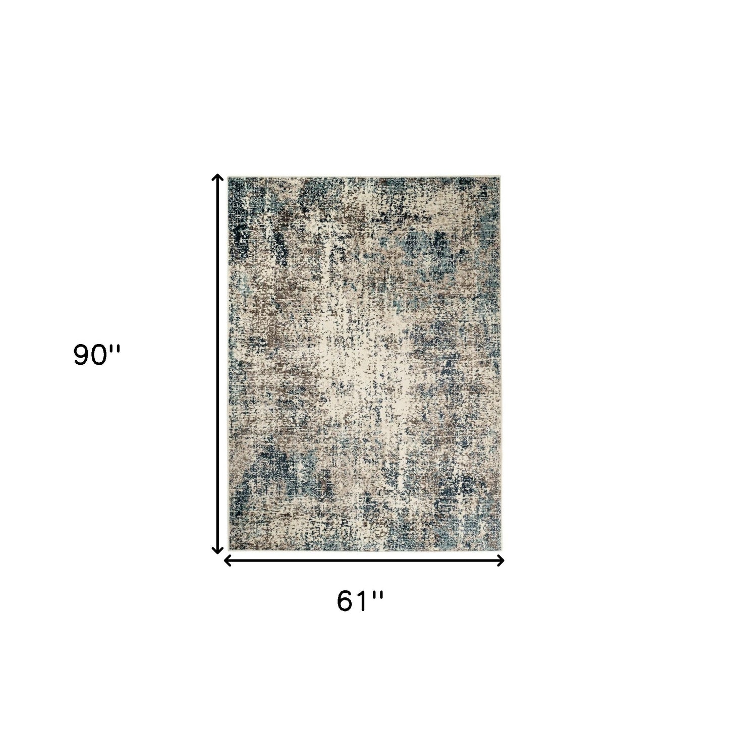 5' x 7' Blue Abstract Power Loom Area Rug