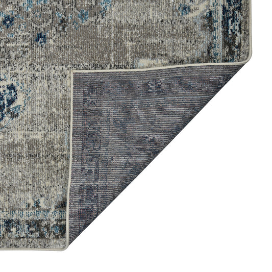 5' x 7' Teal Blue Medallion Power Loom Area Rug