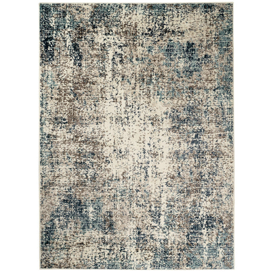 9' x 12' Blue Abstract Power Loom Area Rug