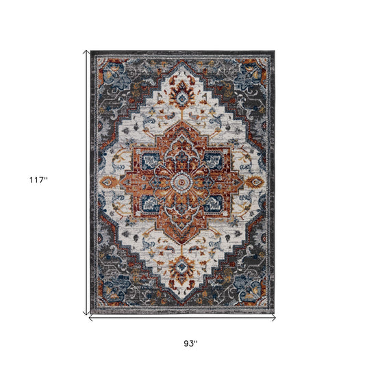 8' x 10' Brown Medallion Power Loom Area Rug