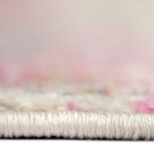 5' x 7' Pink and Orange Abstract Power Loom Area Rug