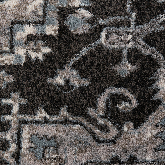 5' x 7' Gray Medallion Power Loom Area Rug