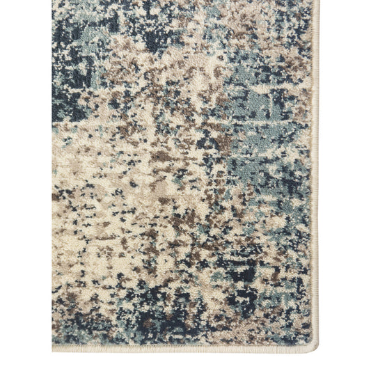 8' x 10' Blue Abstract Power Loom Area Rug