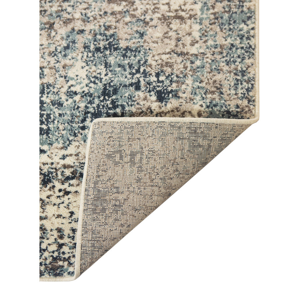 8' x 10' Blue Abstract Power Loom Area Rug