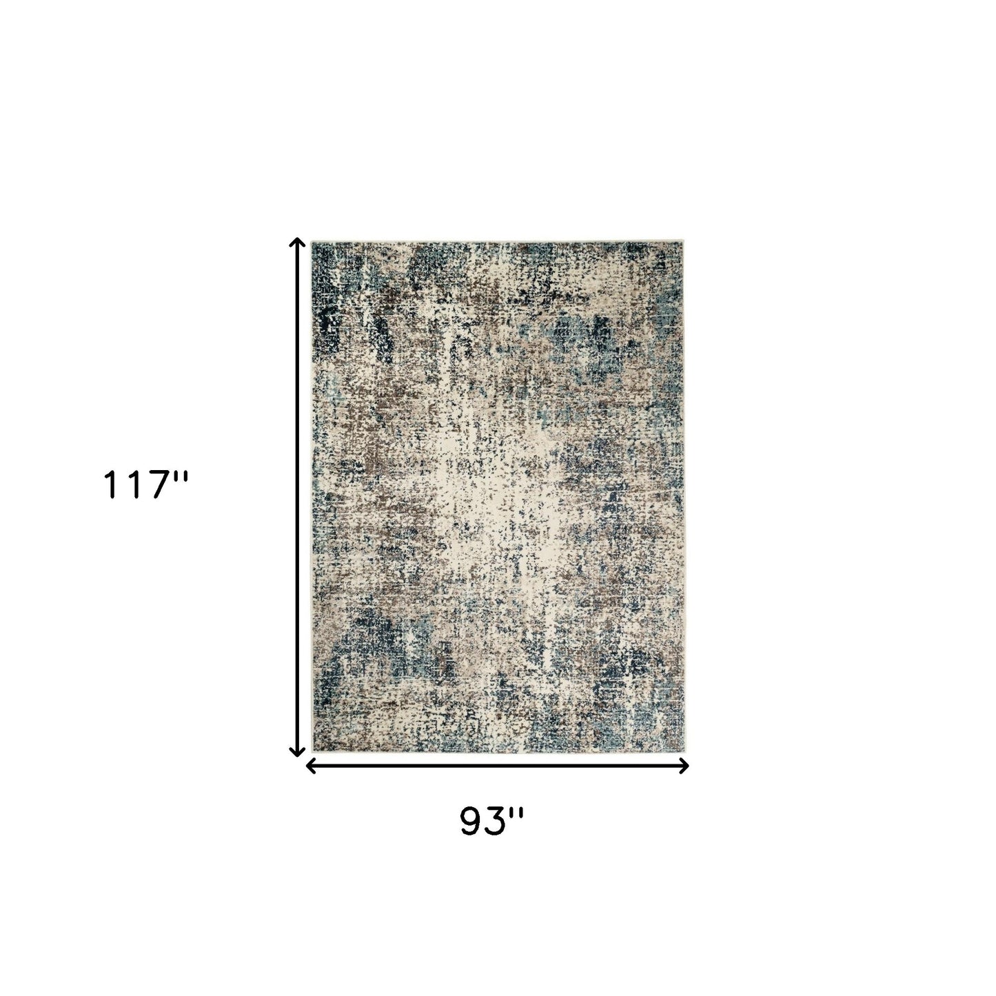 8' x 10' Blue Abstract Power Loom Area Rug