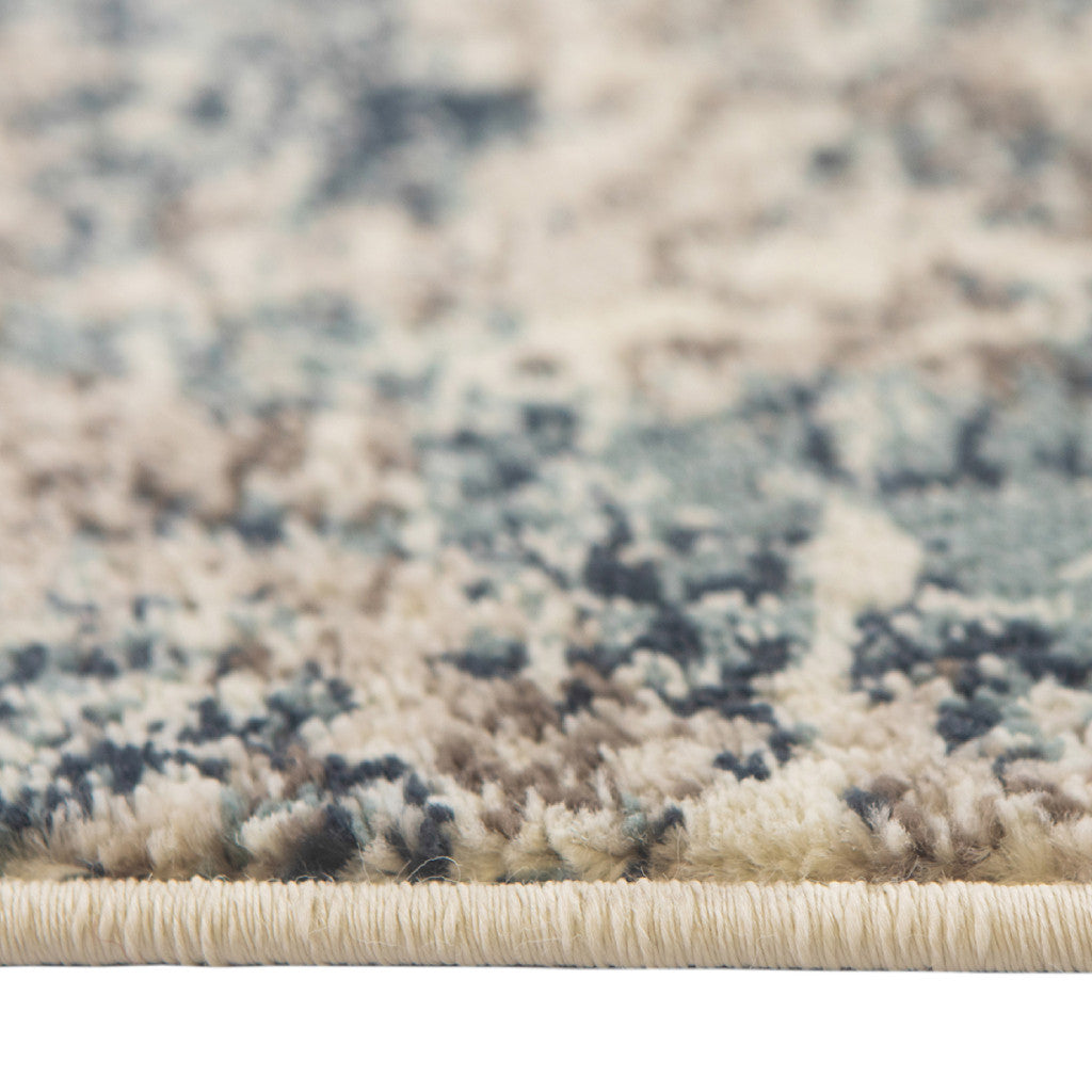 8' x 10' Blue Abstract Power Loom Area Rug