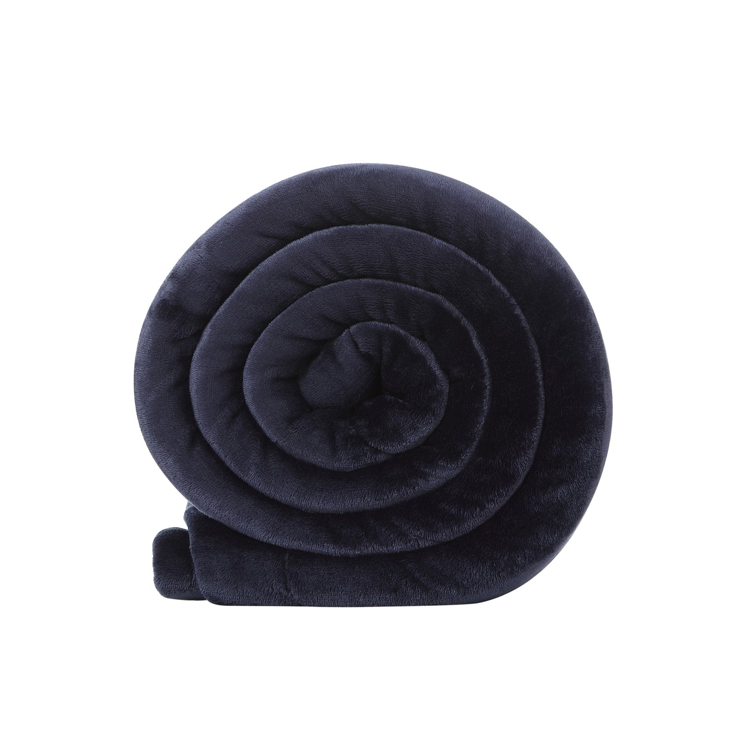 Navy Blue Knitted PolYester Solid Color Plush Queen Blanket