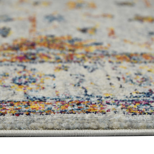 3' X 5' Orange and Ivory Floral Power Loom Area Rug