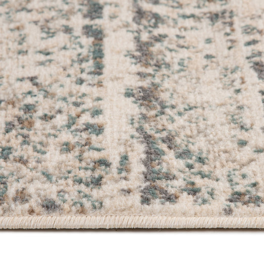 5' x 7' Ivory Striped Power Loom Area Rug