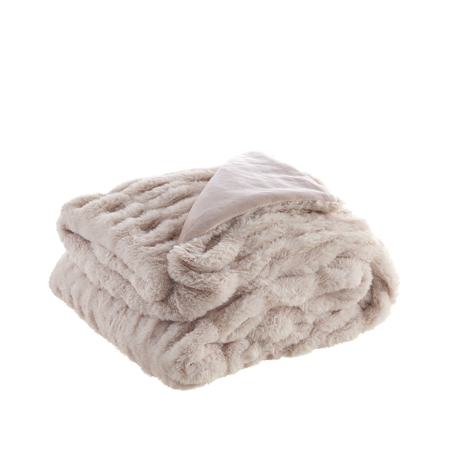 Blush Knitted Polyester Solid Color Throw Blanket