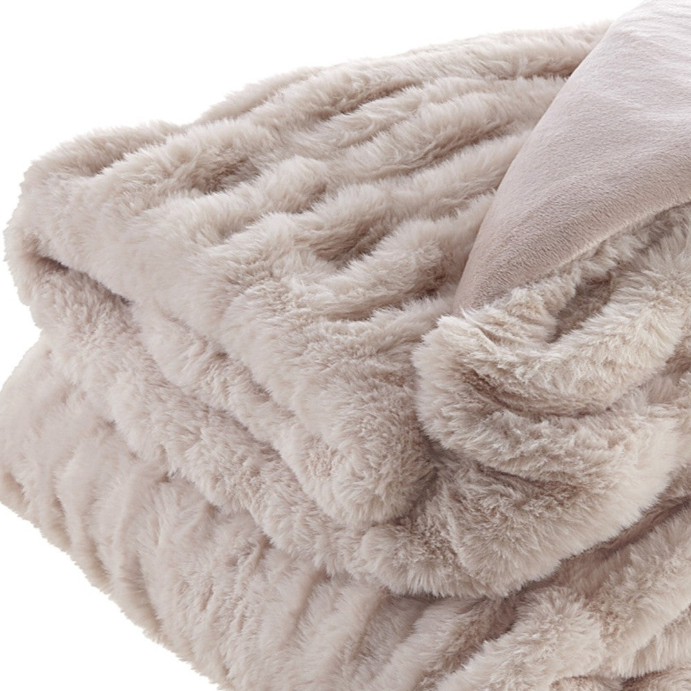 Blush Knitted Polyester Solid Color Throw Blanket