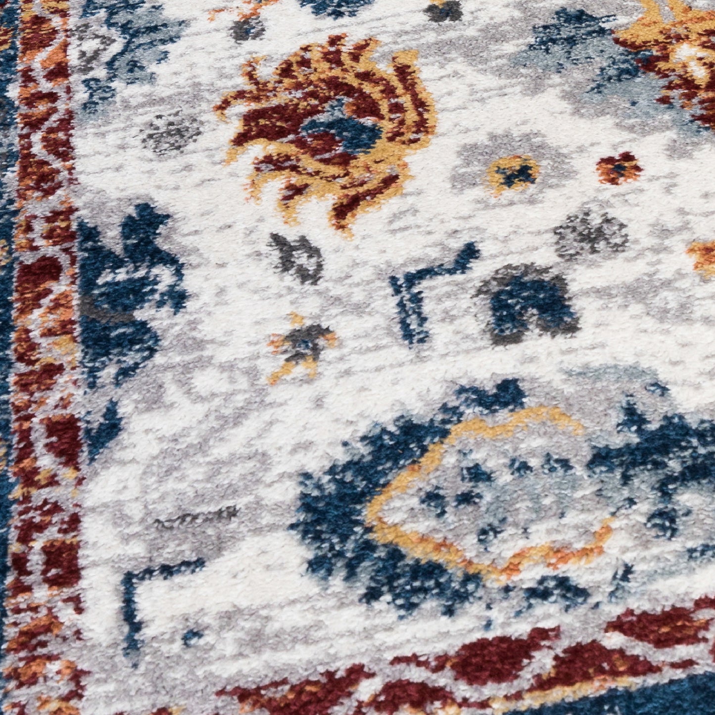 10' Blue Floral Power Loom Runner Rug