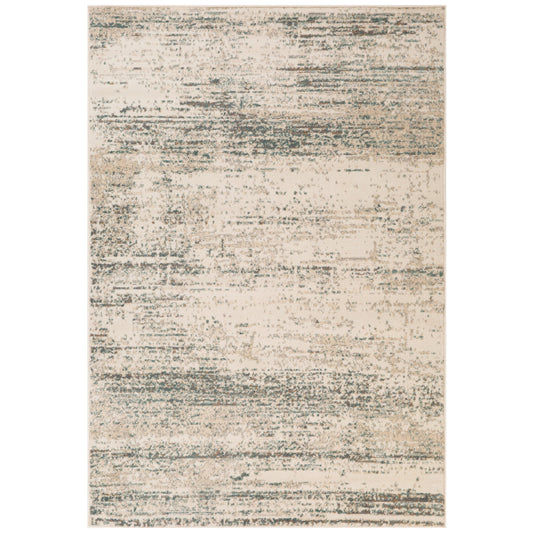 6' x 9' Ivory Striped Power Loom Area Rug