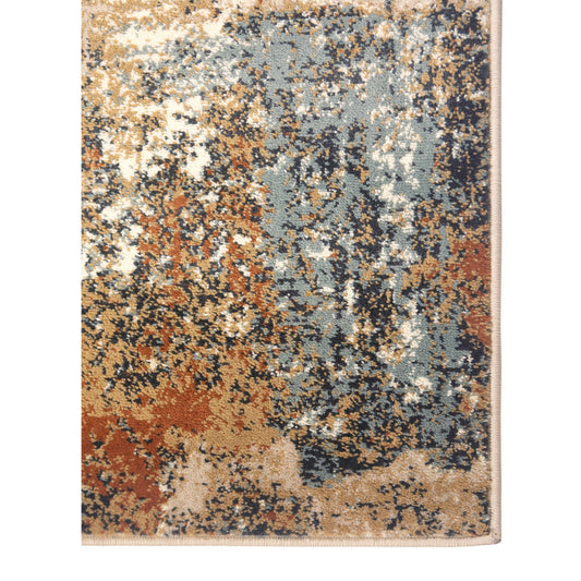 8' x 10' Orange Abstract Power Loom Area Rug