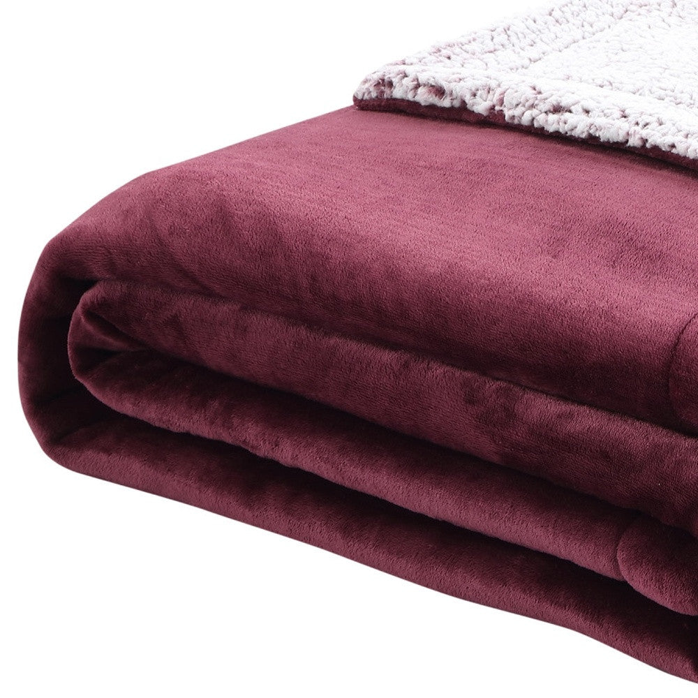 Purple Knitted PolYester Solid Color Plush Queen Blanket