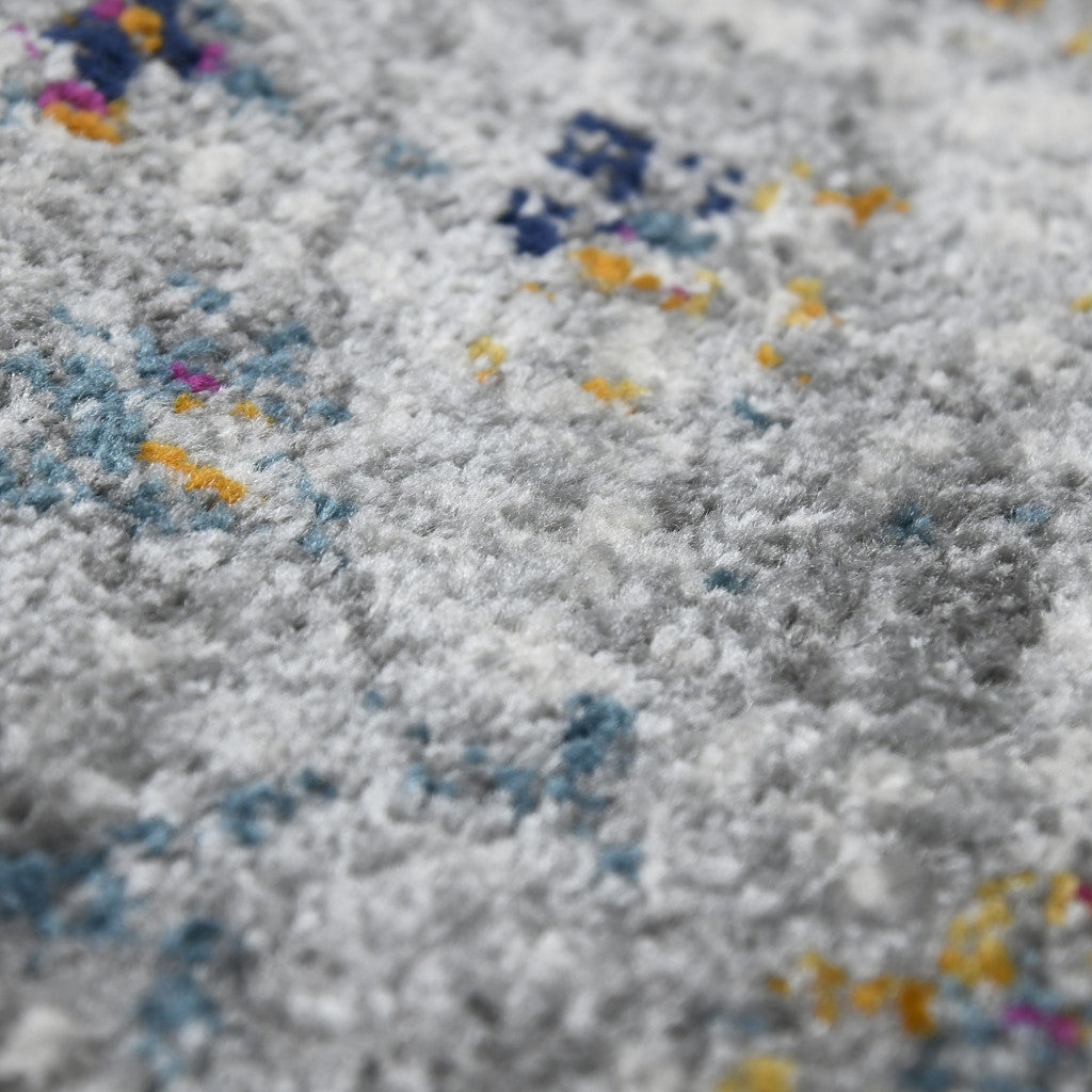 9' x 12' Gray Medallion Power Loom Area Rug