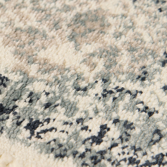8' x 10' Beige and Blue Medallion Power Loom Area Rug