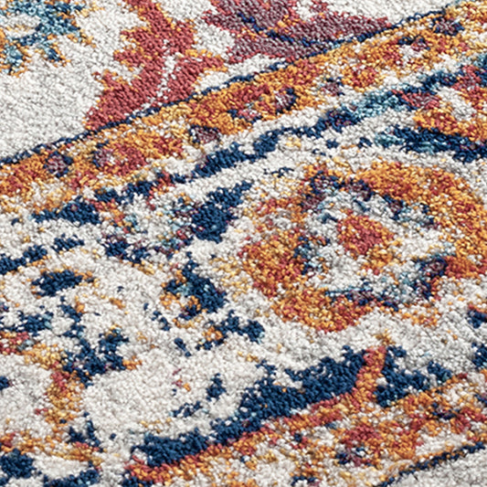 10' Orange Floral Power Loom Runner Rug