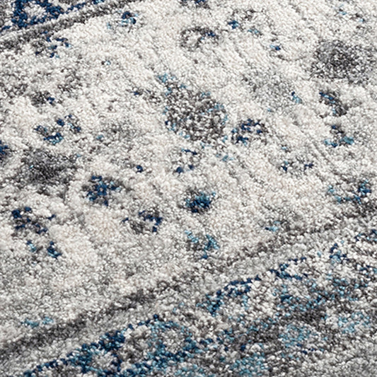 5' x 7' Gray Medallion Power Loom Area Rug