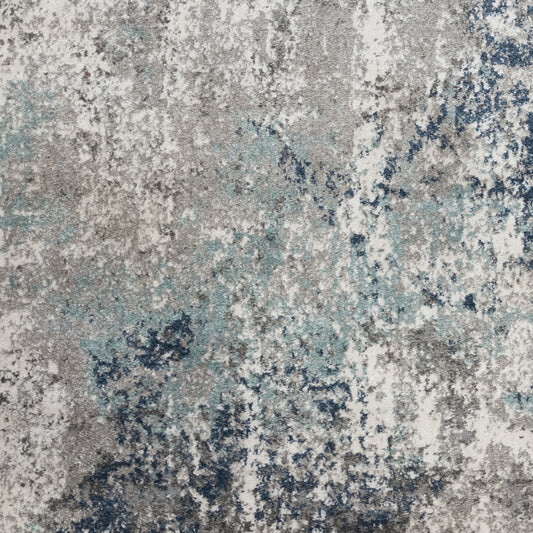 8' x 10' Gray and Blue Abstract Power Loom Area Rug