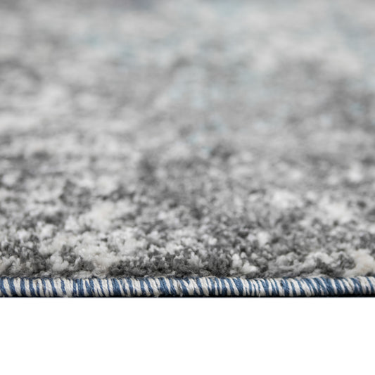 8' x 10' Gray and Blue Abstract Power Loom Area Rug