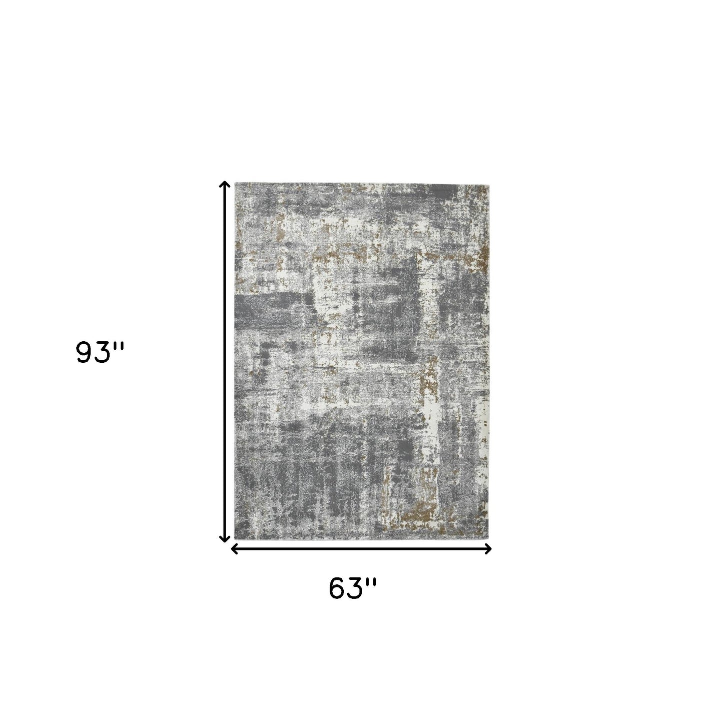 5' x 8' Gray and Ivory Abstract Power Loom Area Rug