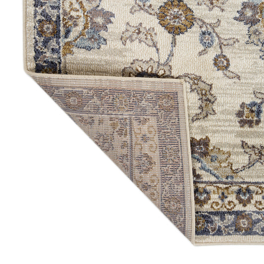 2' x 3' Gray and Ivory Floral Power Loom Area Rug