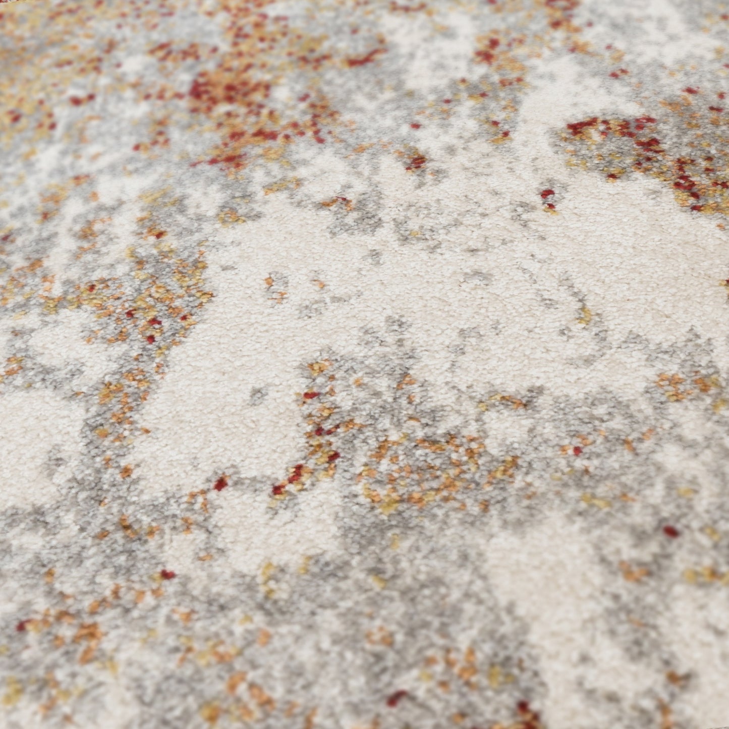 5' x 8' Gray and Red Abstract Power Loom Area Rug