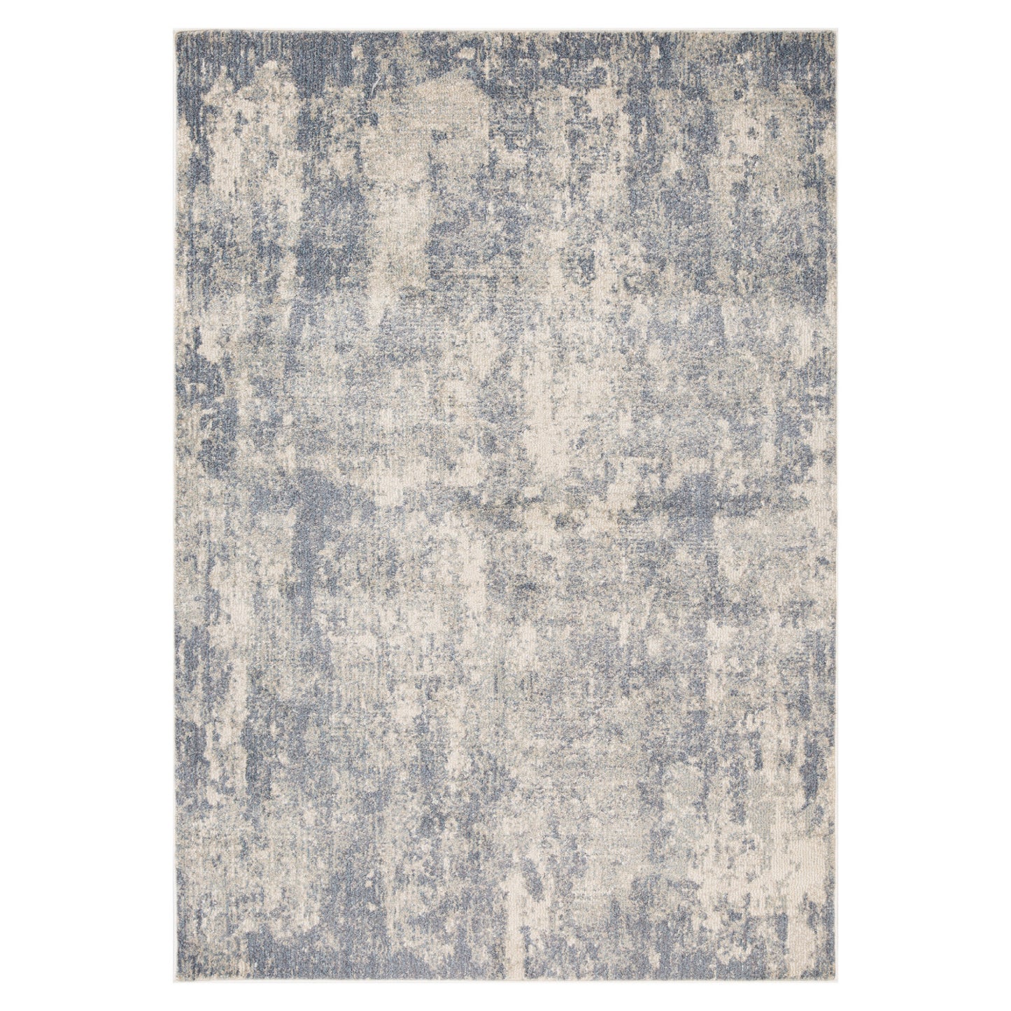 10' Light Gray Abstract Power Loom Runner Rug