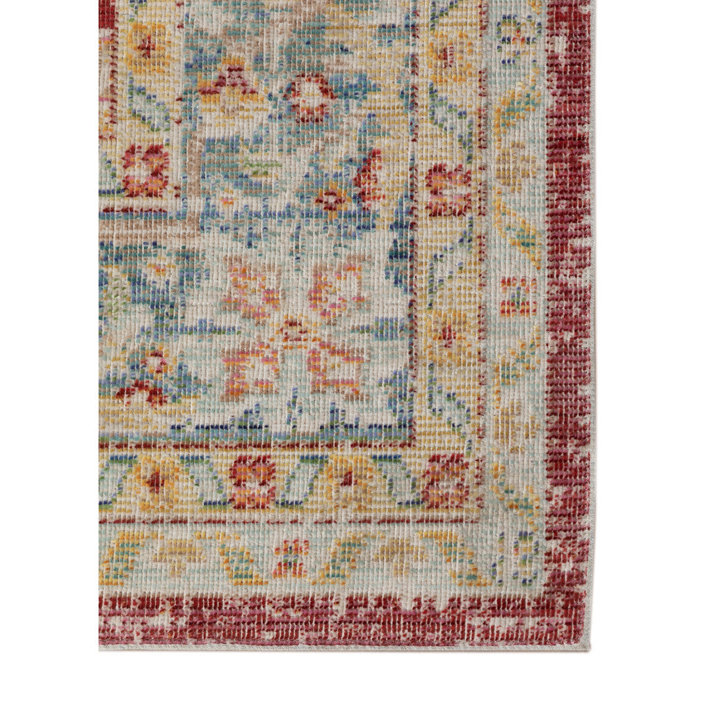 5' x 7' Red Medallion Power Loom Area Rug