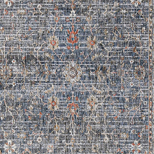 2' x 3' Gray and Brown Oriental Power Loom Area Rug