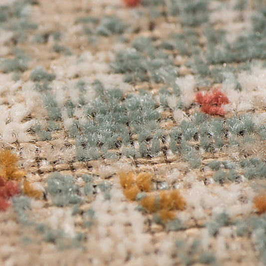 6' Beige Round Southwestern Power Loom Area Rug With Fringe