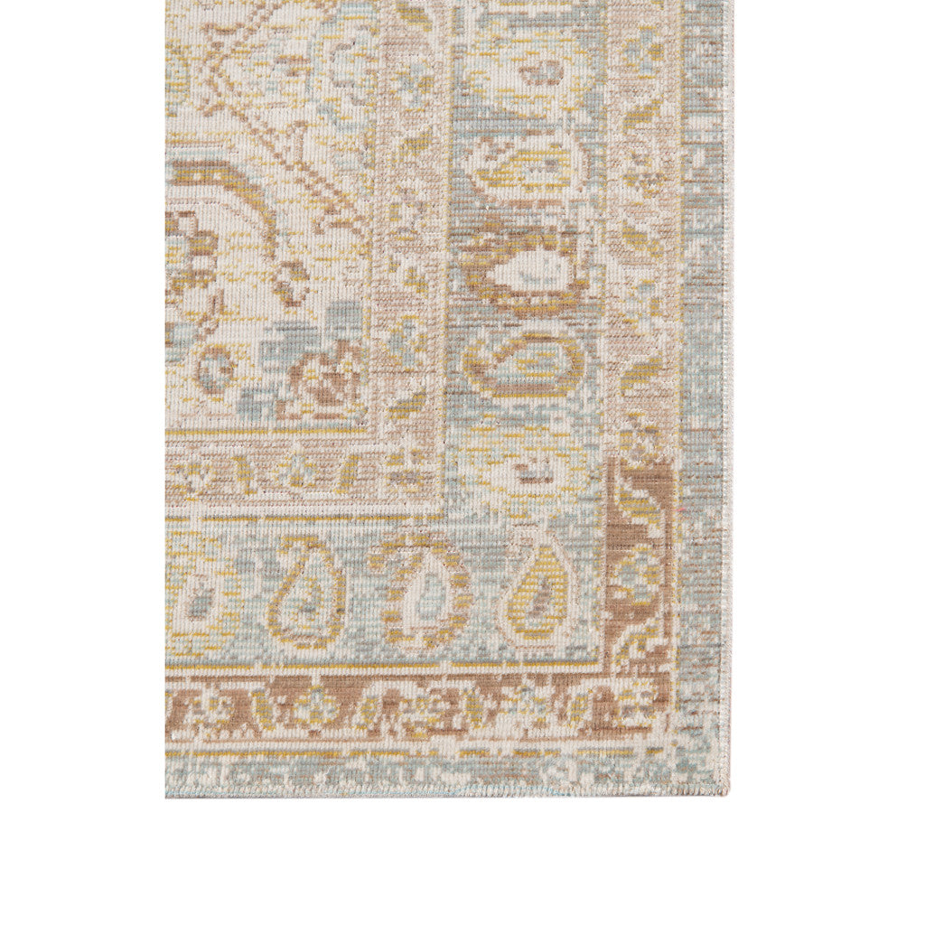 5' x 7' Blue and Gray Medallion Power Loom Area Rug