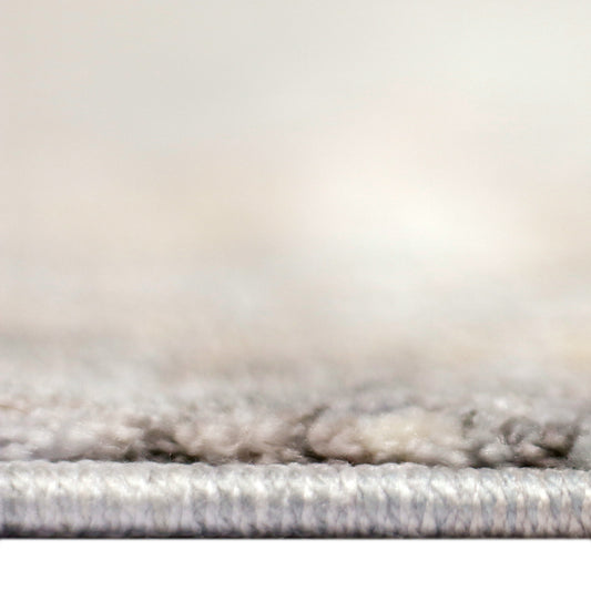 8' Gray and Brown Oriental Power Loom Runner Rug