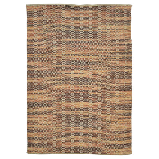 8' x 10' Brown and Red Geometric Flatweave Handmade Area Rug