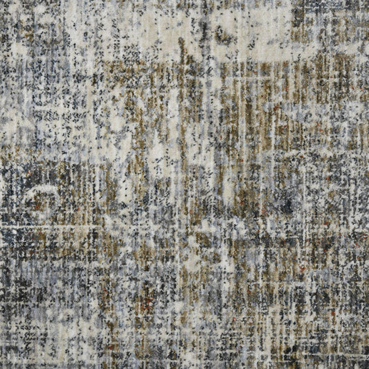 2' x 3' Gray and Orange Abstract Power Loom Area Rug