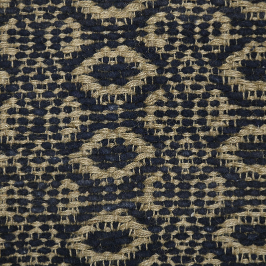 5' x 8' Black and Tan Geometric Flatweave Handmade Area Rug