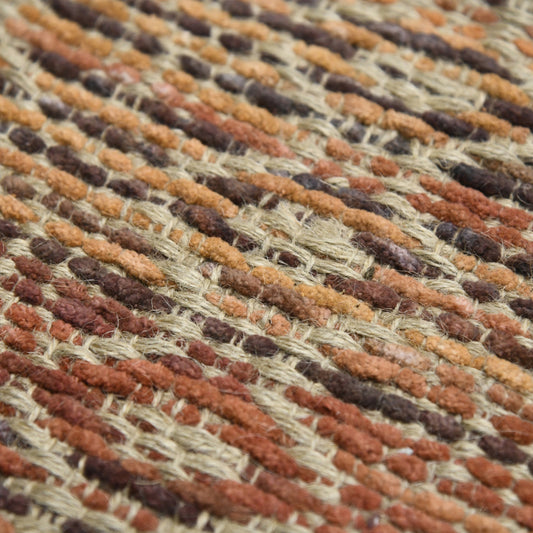5' x 8' Brown and Red Geometric Flatweave Handmade Area Rug