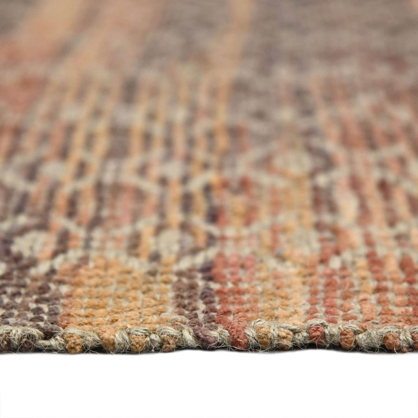 5' x 8' Brown and Red Geometric Flatweave Handmade Area Rug