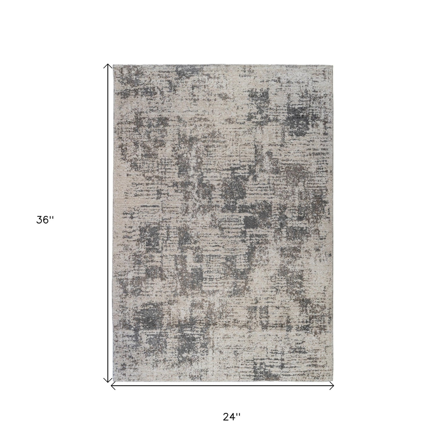 2' x 3' Gray and Beige Abstract Power Loom Area Rug