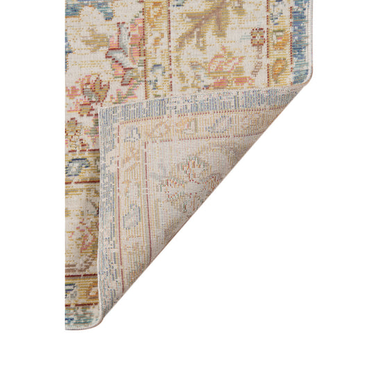 5' x 7' Blue Floral Power Loom Area Rug