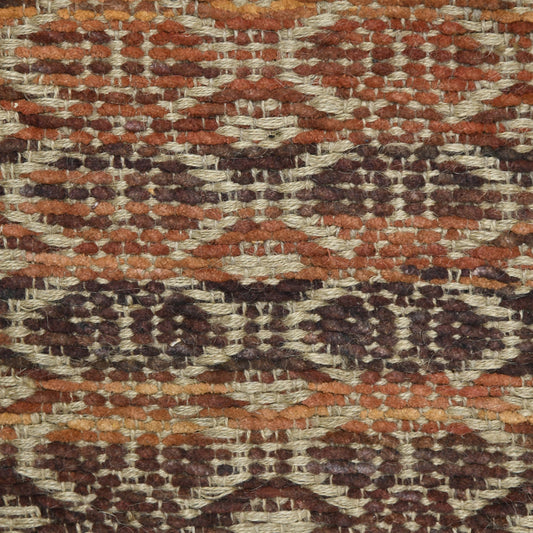 2' x 3' Brown and Red Geometric Flatweave Handmade Area Rug