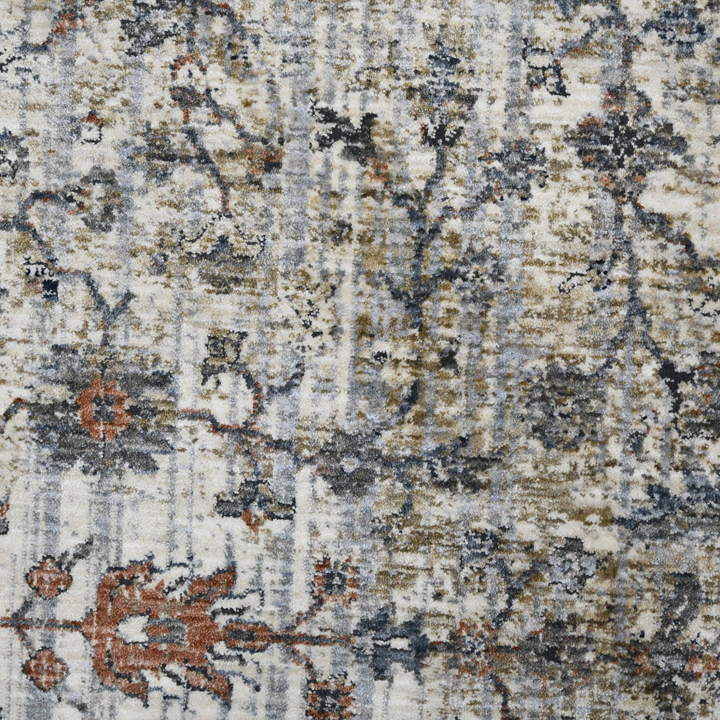 5' x 8' Gray and Ivory Oriental Power Loom Area Rug