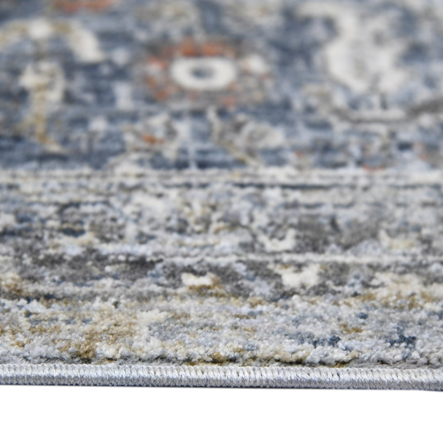 5' x 8' Gray and Ivory Oriental Power Loom Area Rug