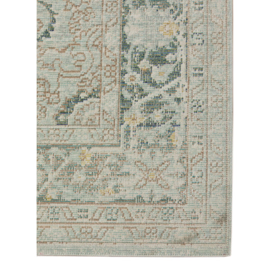 5' x 7' Sea Green Medallion Power Loom Area Rug
