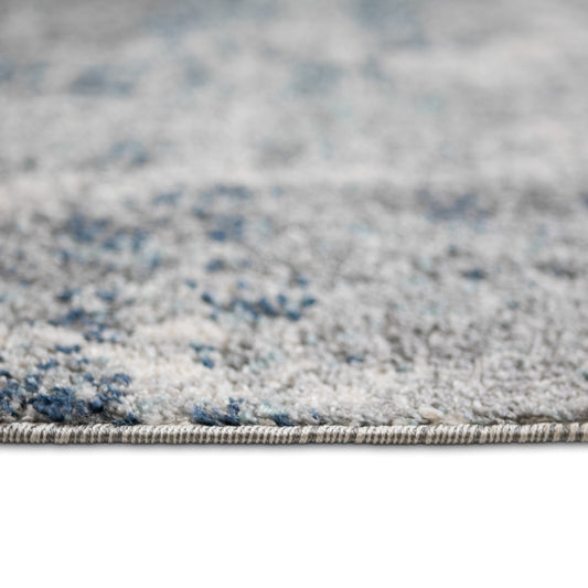 8' x 10' Blue and Gray Abstract Power Loom Area Rug